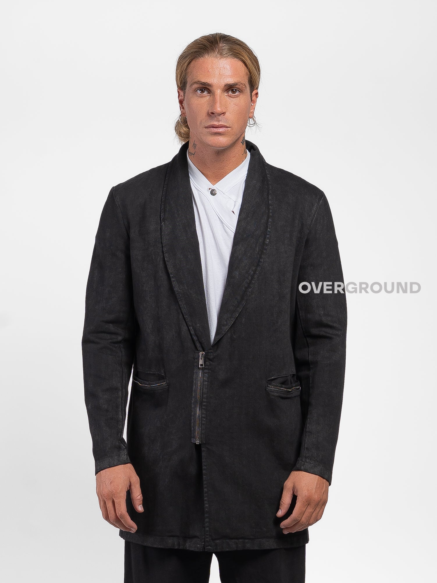 Giacca sciallata con cerniera e tasche davanti - OVERGROUND STORE