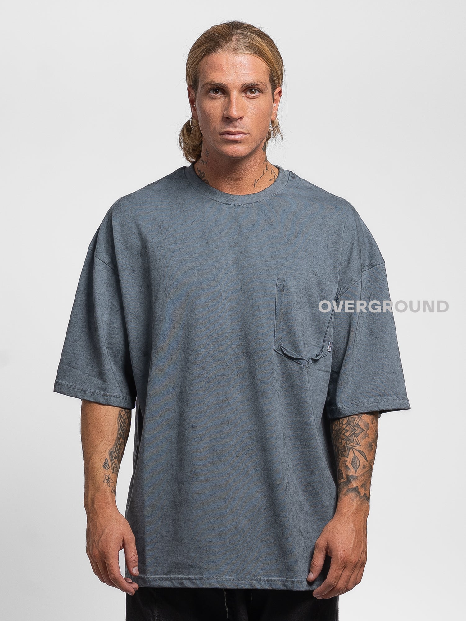 T- SHIRT OVER CON MANICHE LARGHE TESSUTO MESCIATO - OVERGROUND STORE