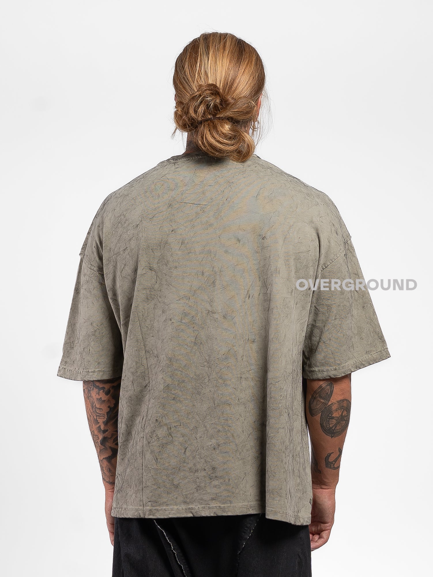 T- SHIRT OVER CON MANICHE LARGHE TESSUTO MESCIATO - OVERGROUND STORE