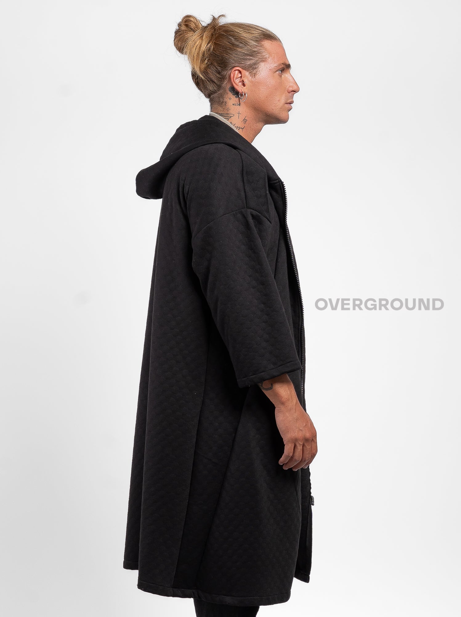 Felpa lunga con cappuccio e cerniera a chiuedere - OVERGROUND STORE