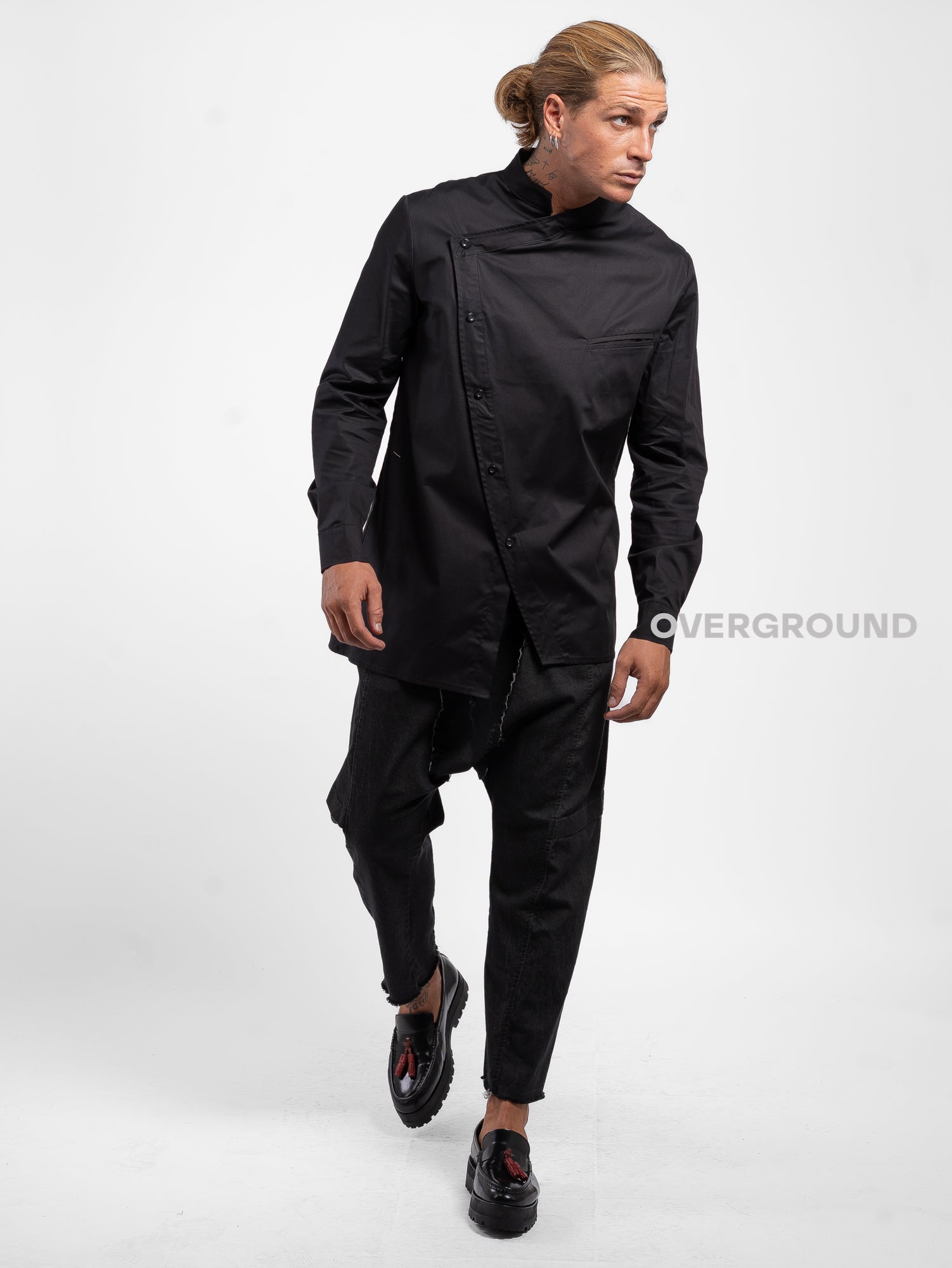 CAMICIA COLLO COREANA CON TASCHINO - OVERGROUND STORE