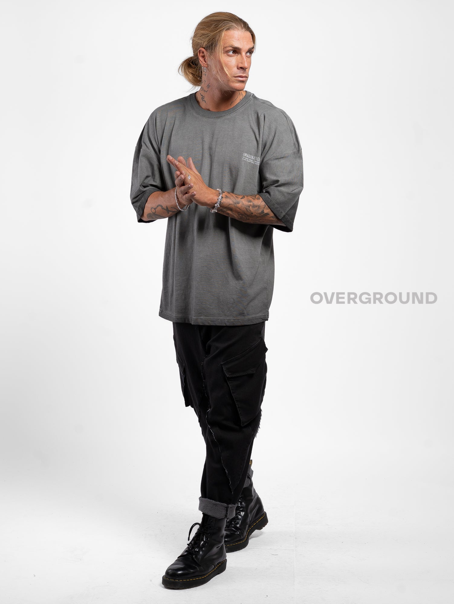 T- SHIRT OVER CON MANICHE LARGHE - OVERGROUND STORE