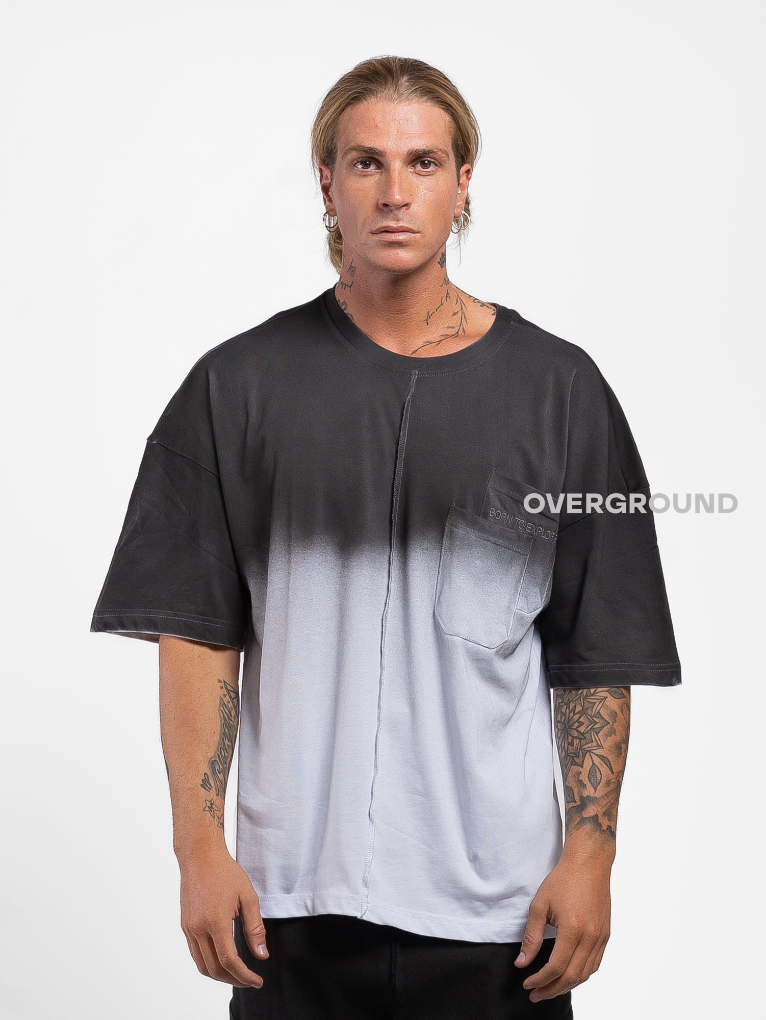 T- SHIRT OVER CON MANICHE LARGHE SFUMATA - OVERGROUND STORE