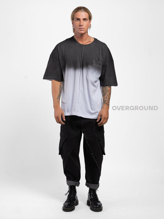 T- SHIRT OVER CON MANICHE LARGHE SFUMATA
