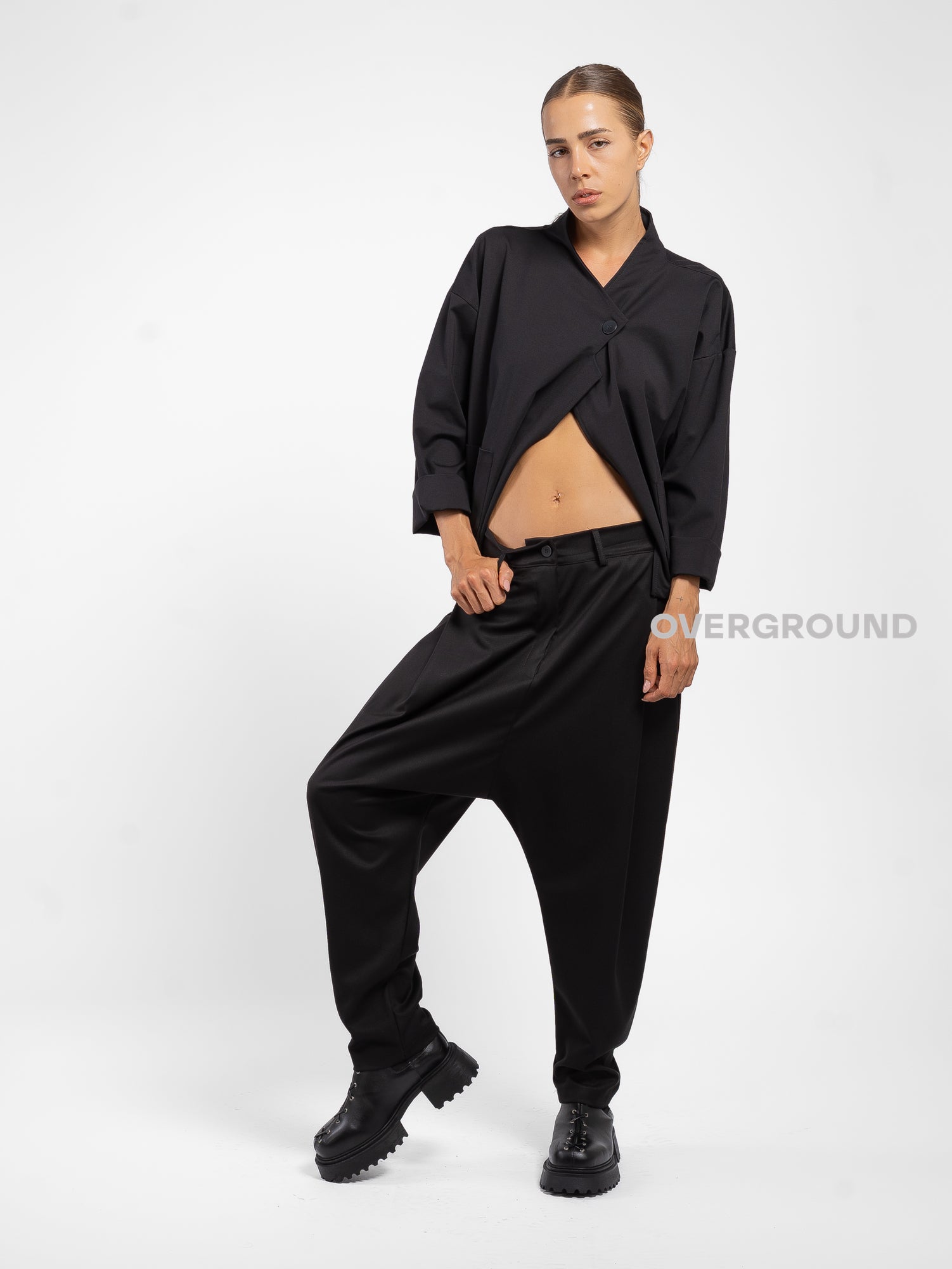 PANTALONE CAVALLO BASSO CON CINTURINO - OVERGROUND STORE