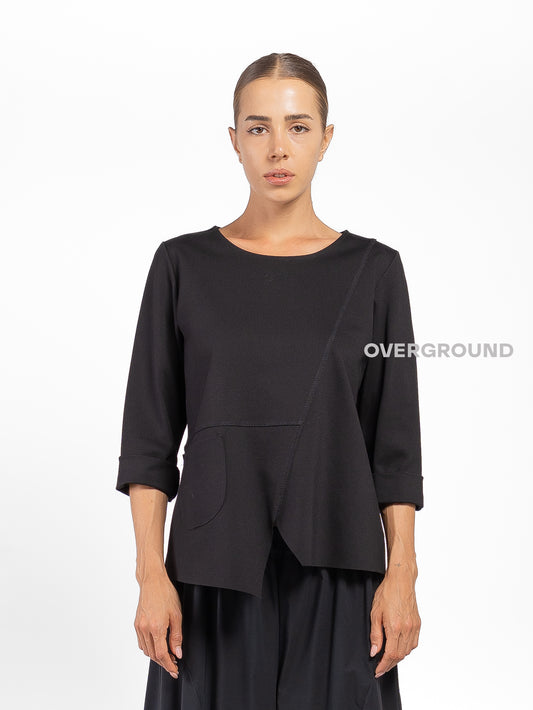 BLUSA CON CUCITURE E TASCA LATERALE