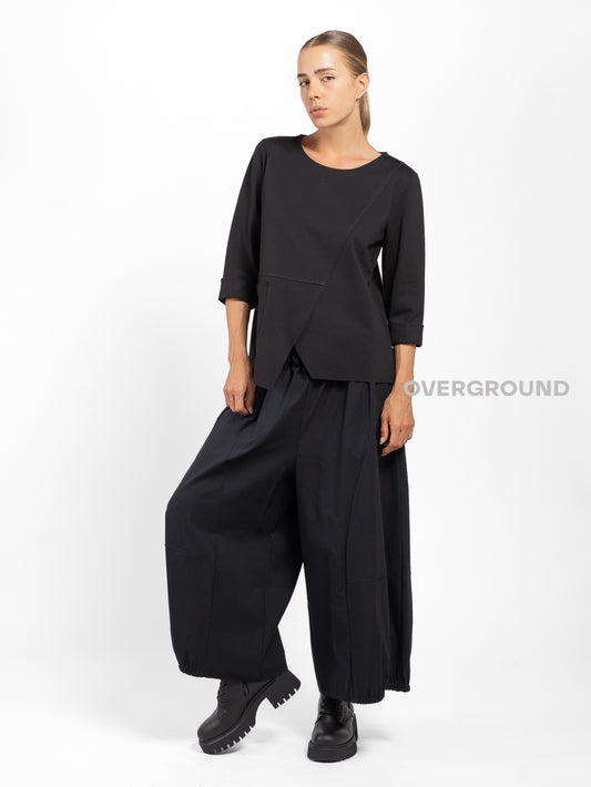 BLUSA CON CUCITURE E TASCA LATERALE
