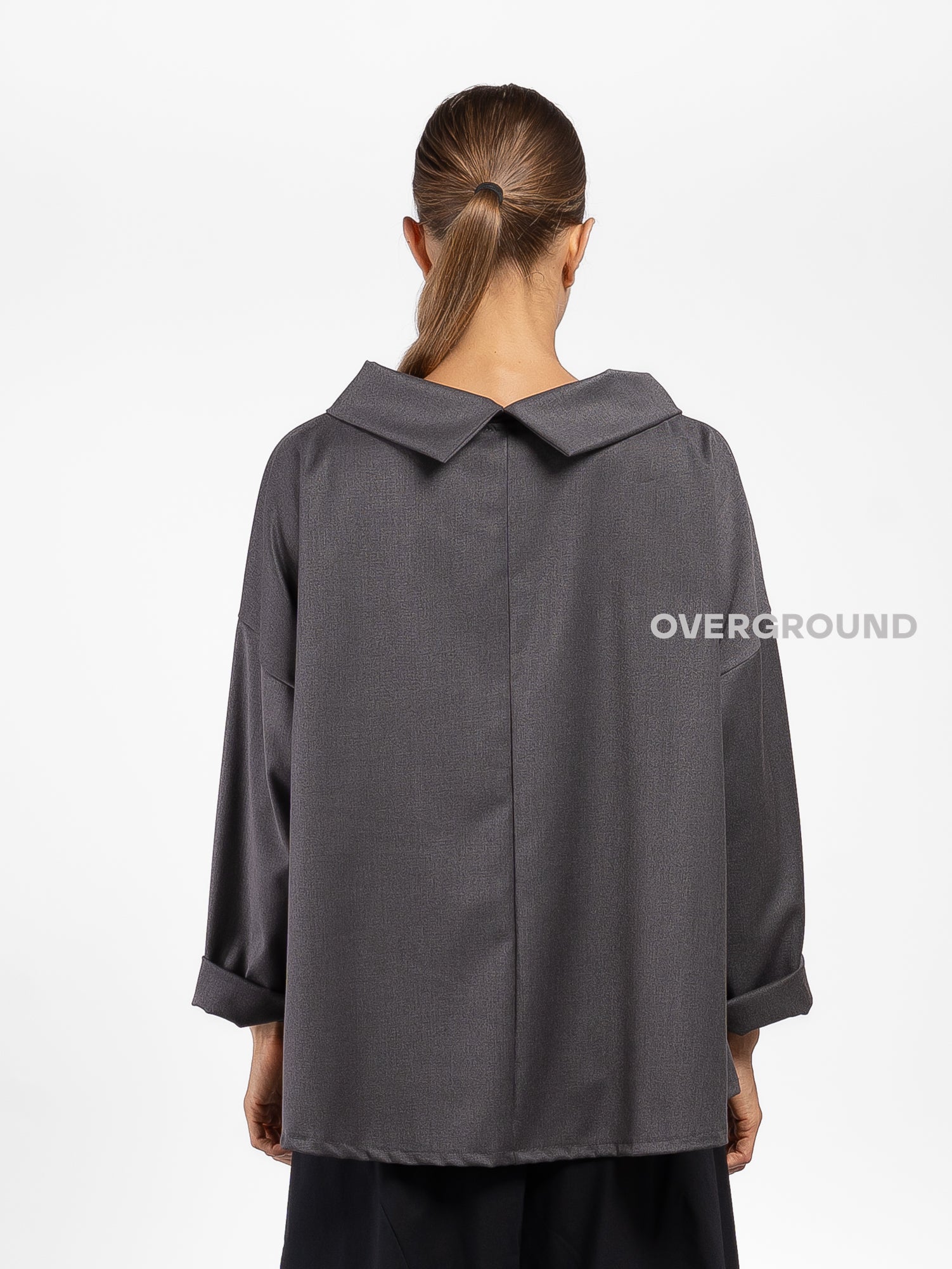 BLUSA OVER ASIMMETRICA CON COLLO A BARCA - OVERGROUND STORE