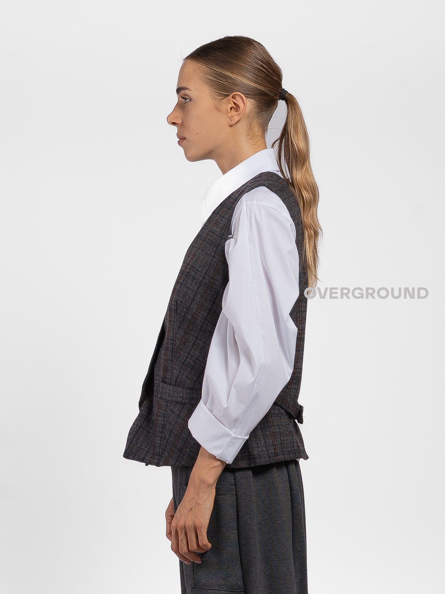 GILET IN FANTASIA A QUADRI - OVERGROUND STORE