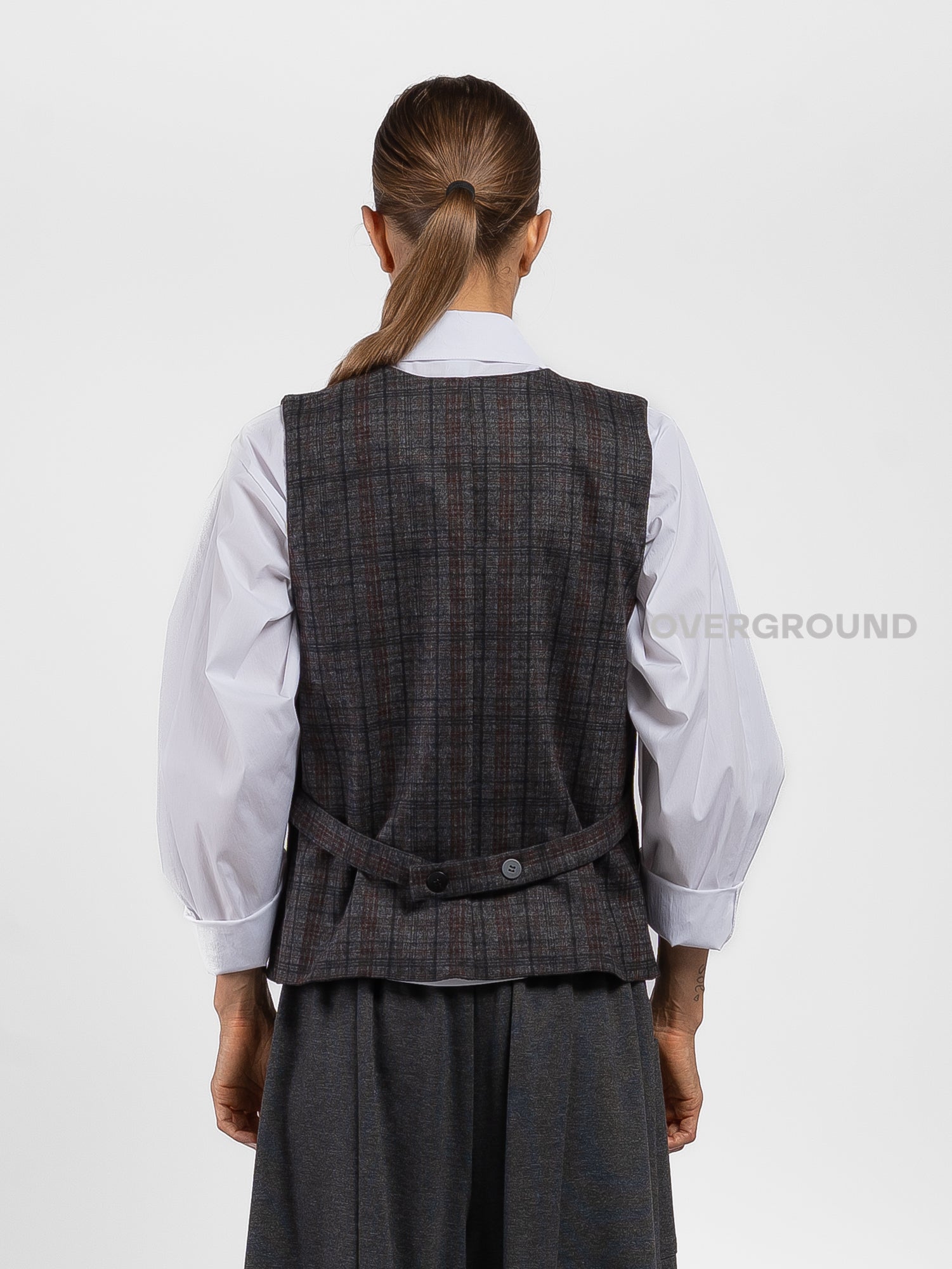GILET IN FANTASIA A QUADRI - OVERGROUND STORE