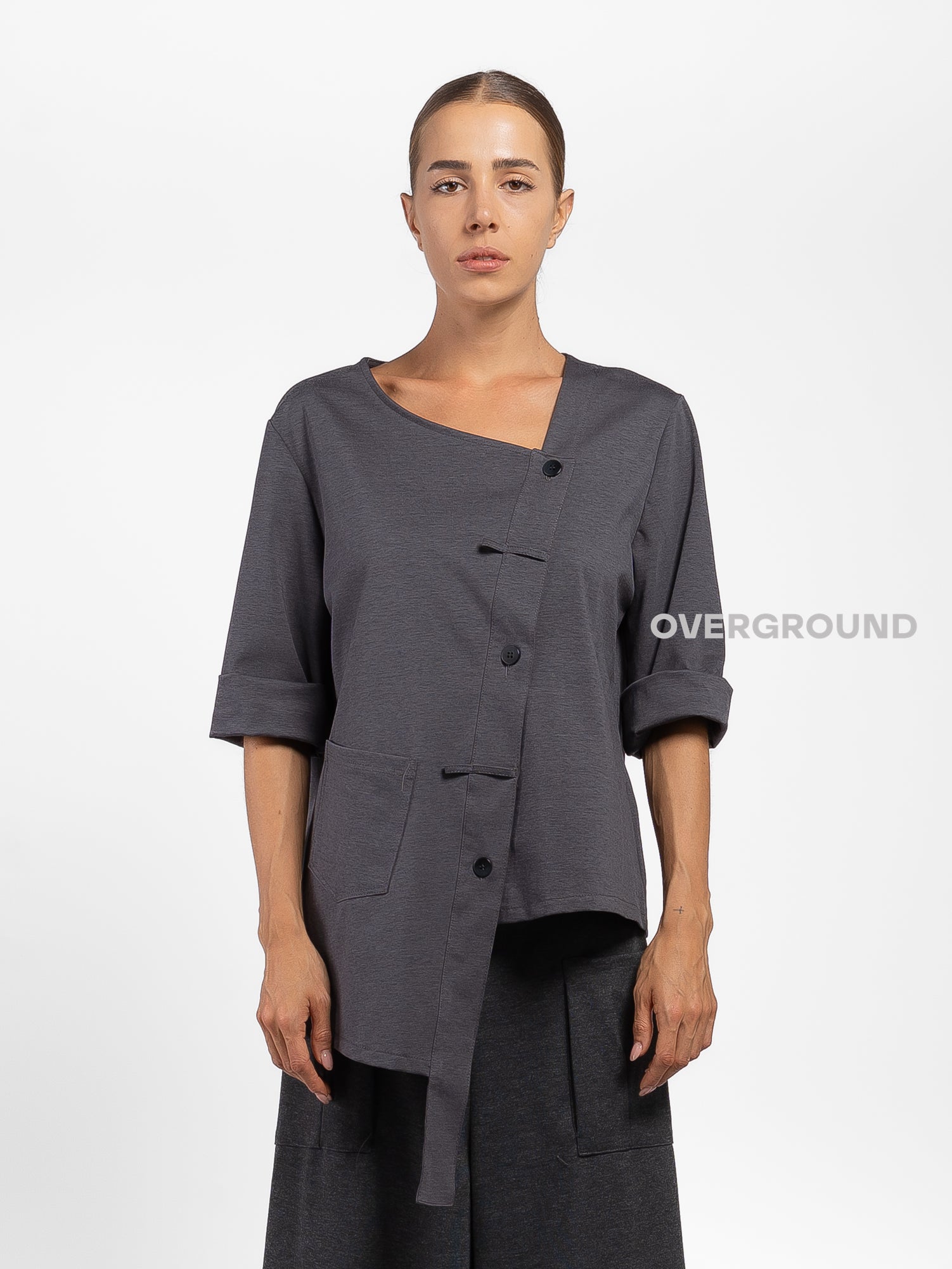 GIACCA CON ABBOTTONATURA ASIMMETRICA - OVERGROUND STORE