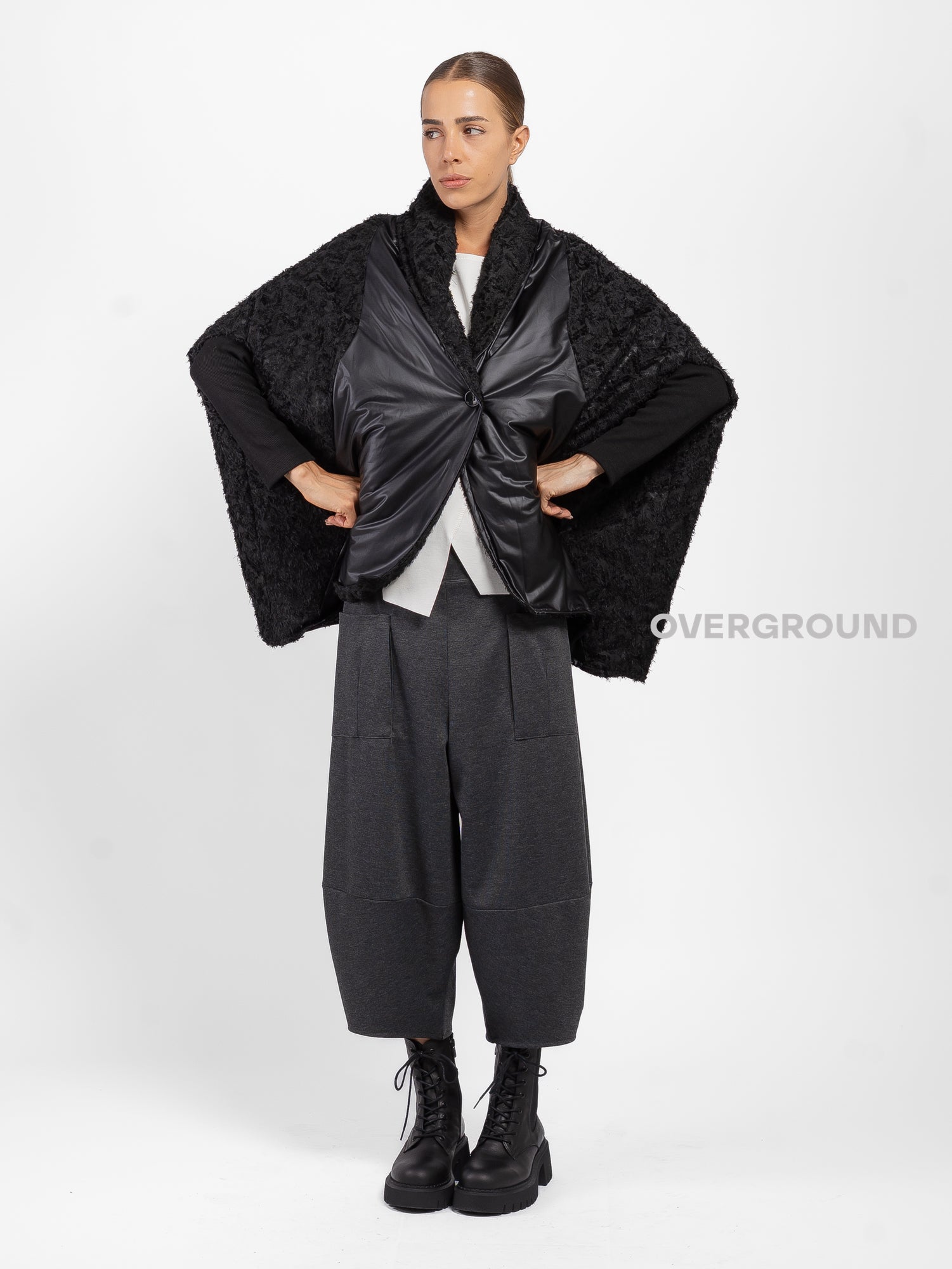 GIACCONE COLLO SCIALLATO CHIUSURA UN BOTTONE - OVERGROUND STORE