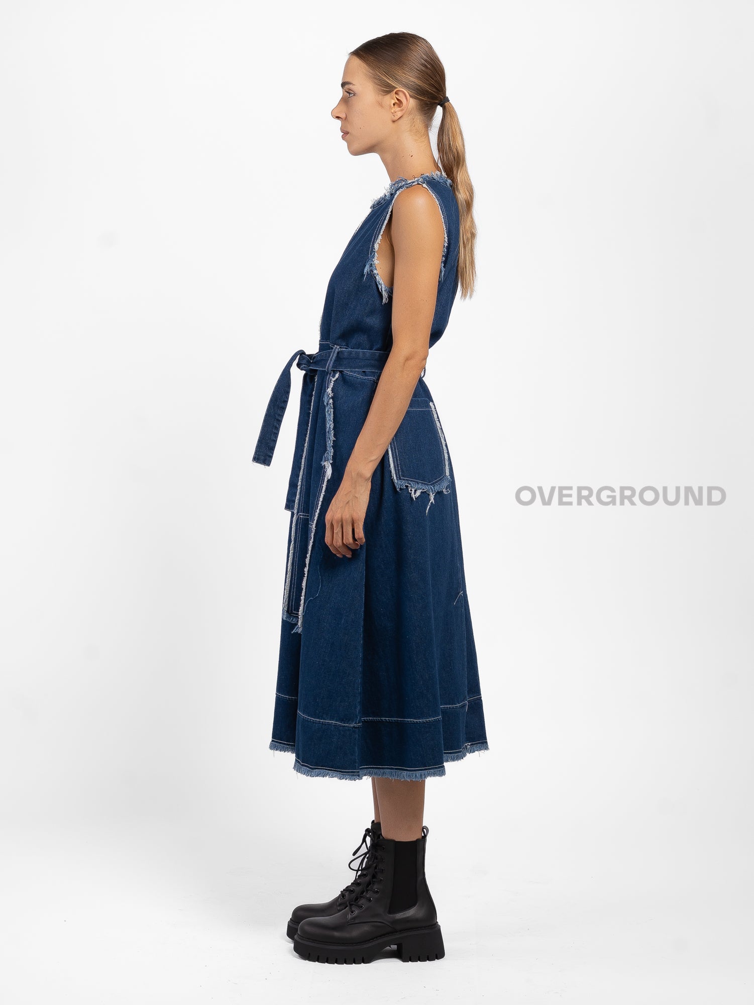 ABITO SMANICATO JEANS SFRANGIATO CON CERNIERA - OVERGROUND STORE