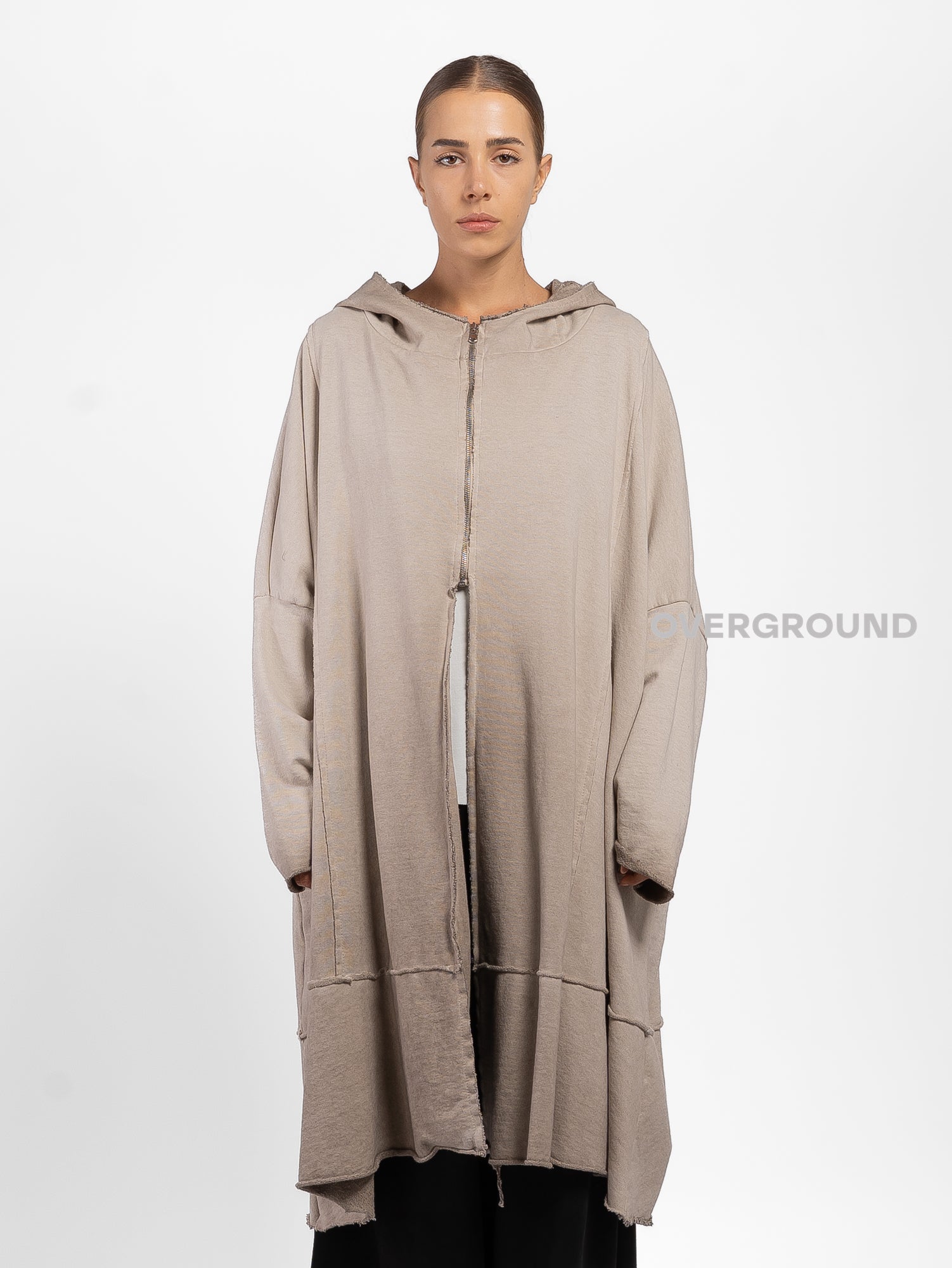 FELPA SPOLVERINO CON CERNIERA E CAPPUCCIO - OVERGROUND STORE