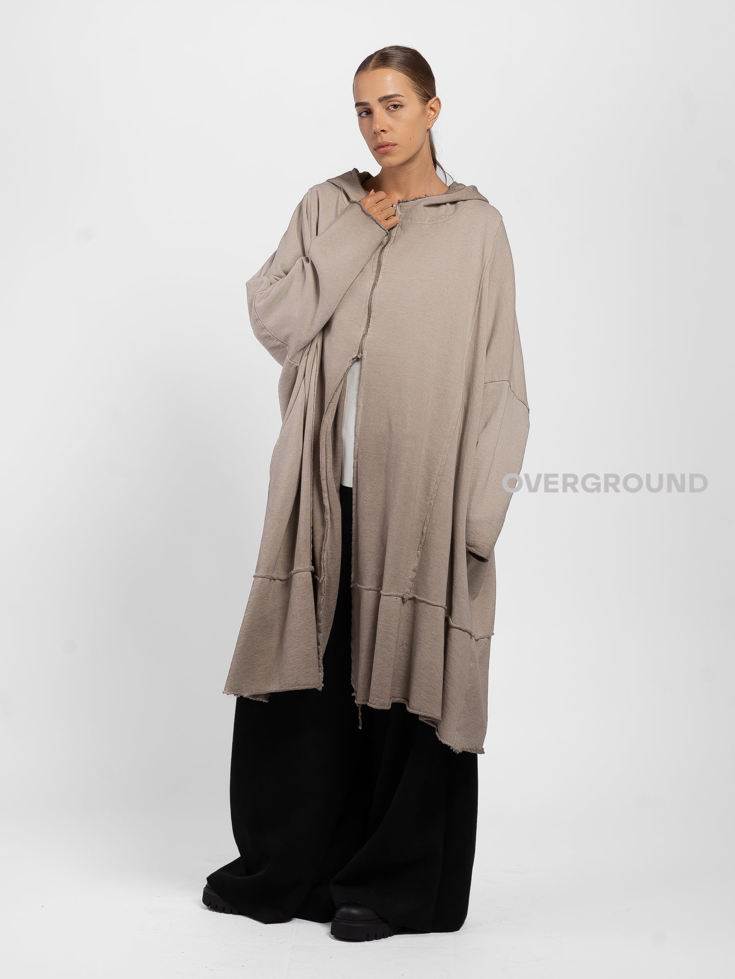 FELPA SPOLVERINO CON CERNIERA E CAPPUCCIO - OVERGROUND STORE