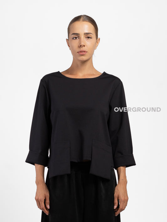 MAGLIA CORTA CON TASCHE DAVANTI