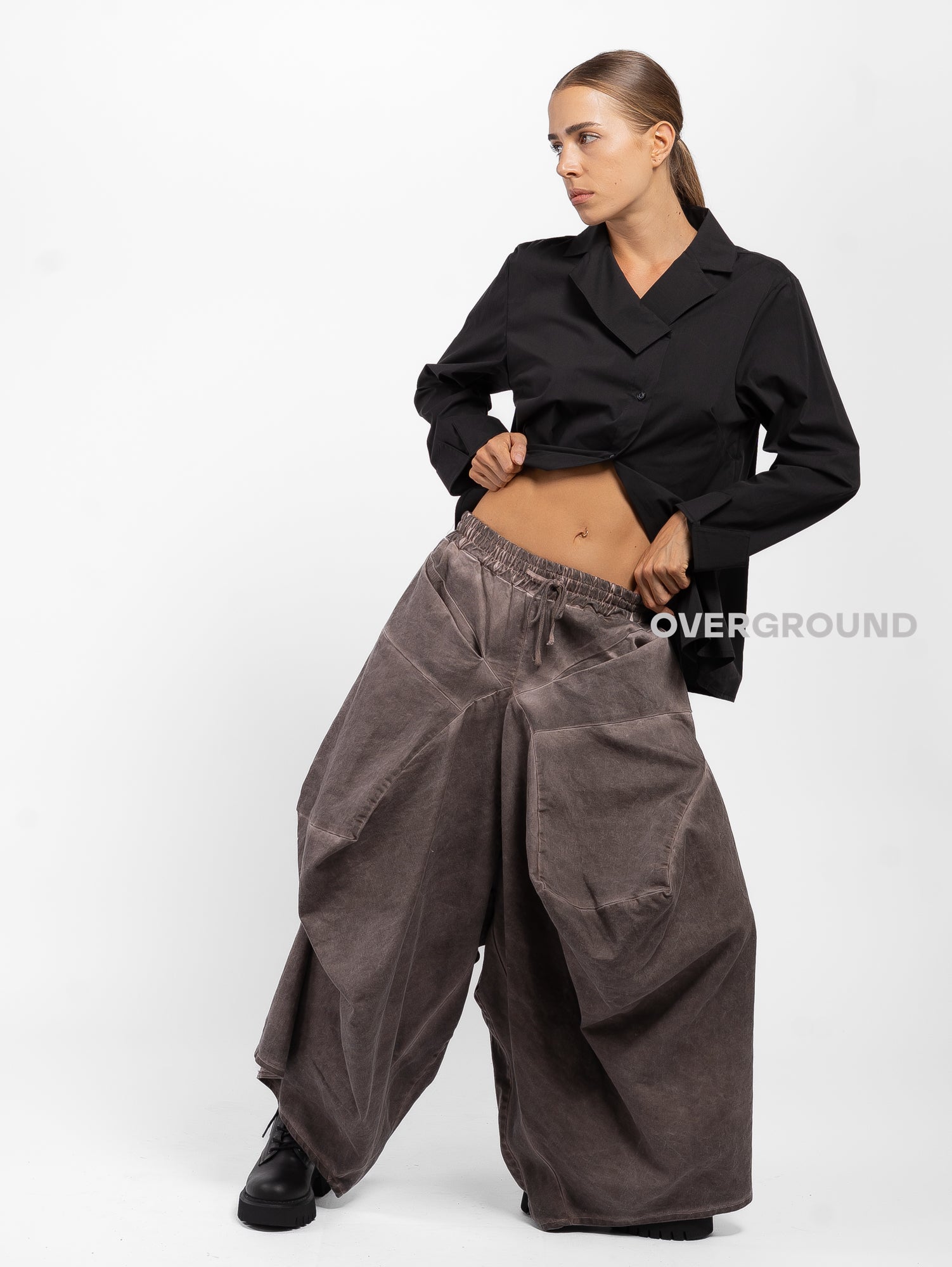 PANTALONE OVER CAVALLO BASSO CON TASCONI - OVERGROUND STORE