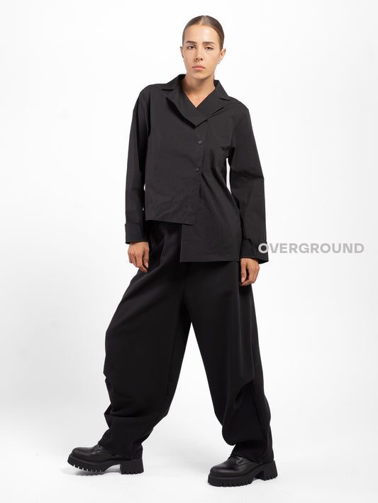 PANTALONE OVER GAMBULE LARGO CON RIPRESA LATERALE