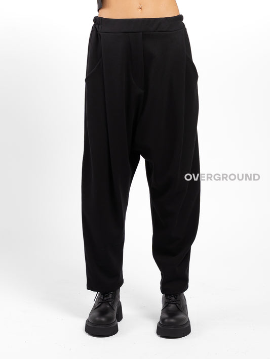 PANTALONE CAVALLO BASSO CON PIEGHE DAVANTI