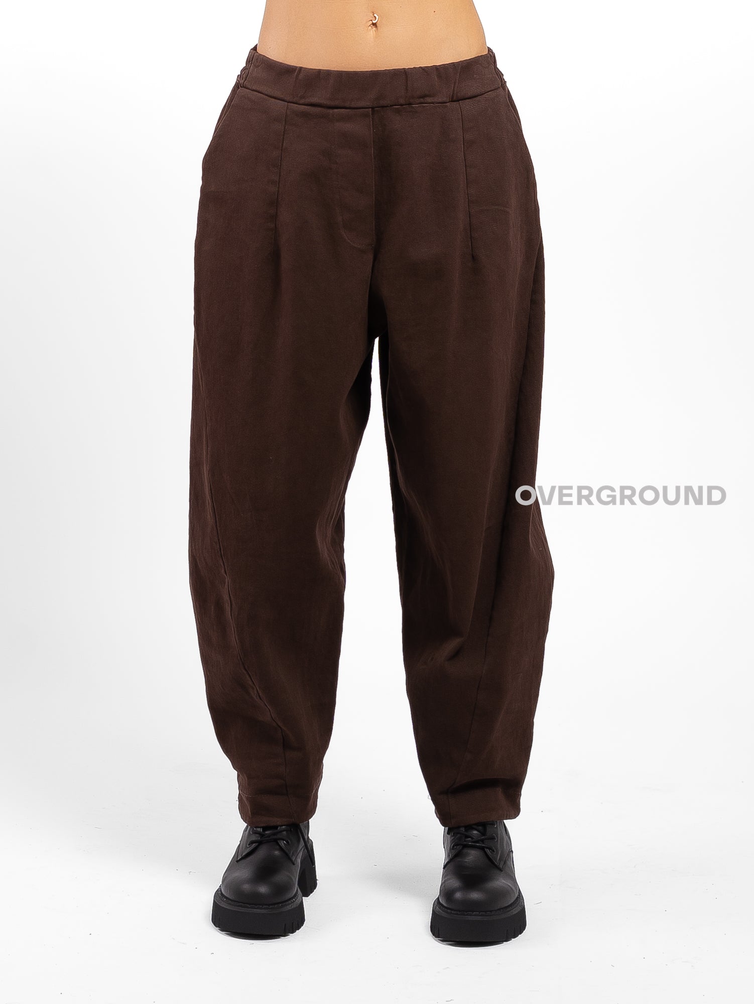 PANTALONE OVER CON CUCITURE DAVANTI IN COTONE - OVERGROUND STORE