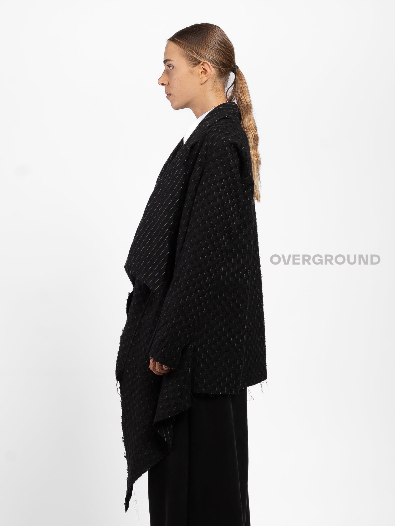 SPOLVERINO OVER ASIMMETRICO TESSUTO LAVORATO - OVERGROUND STORE