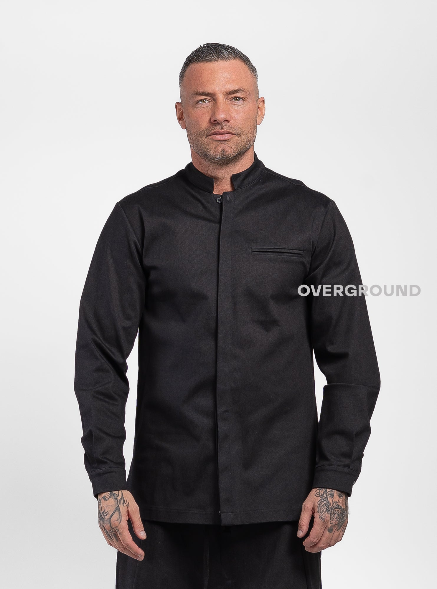 GIACCA COLLO COREANA CON ABBOTTONATURA COPERTA - OVERGROUND STORE