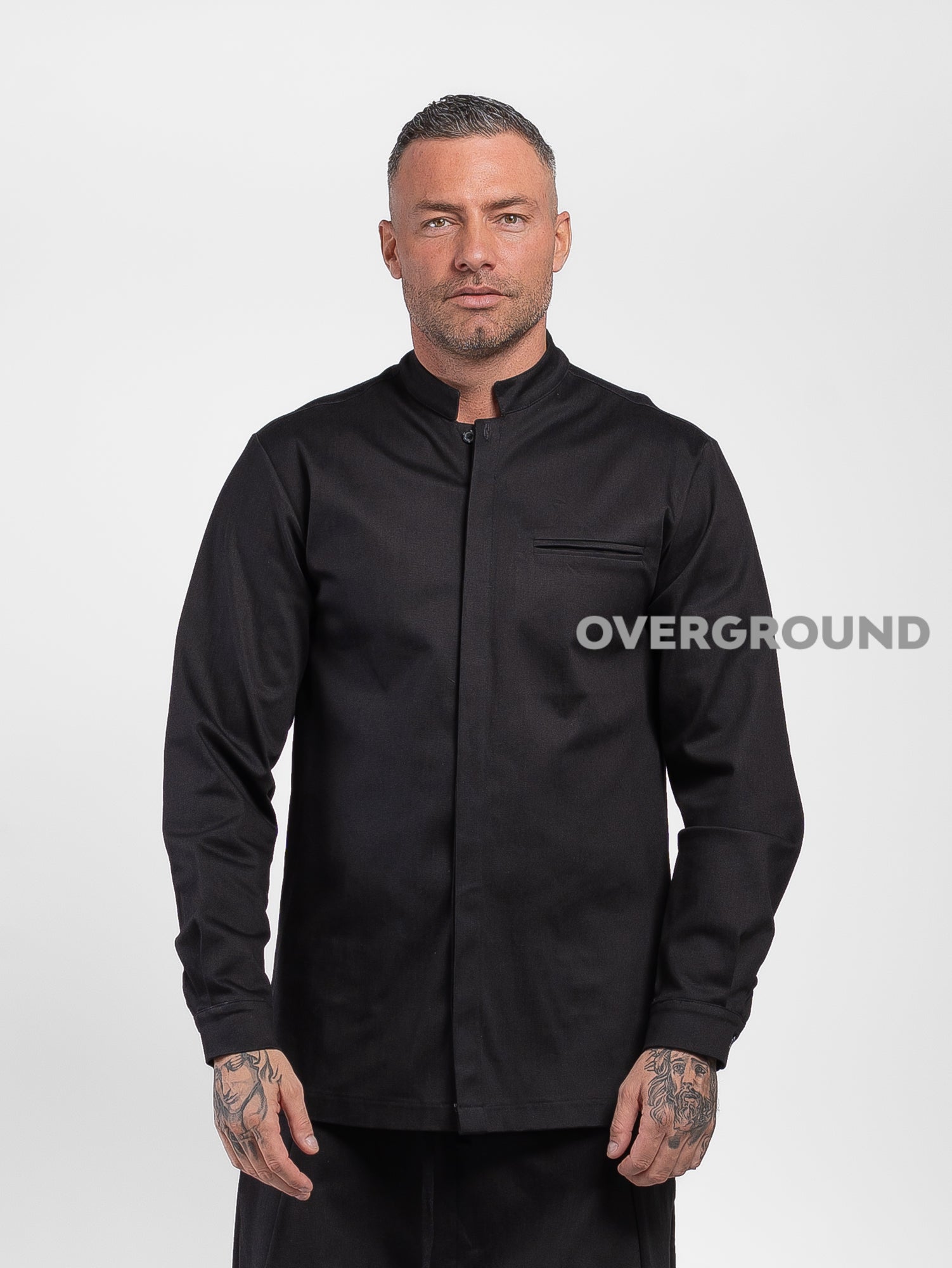 GIACCA COLLO COREANA CON ABBOTTONATURA COPERTA