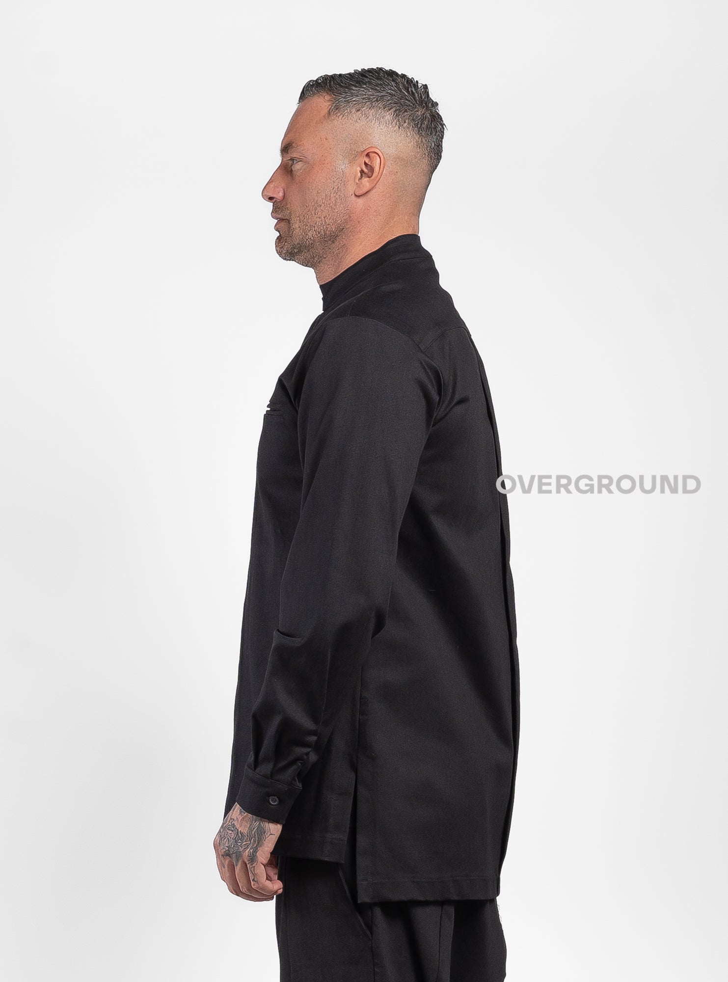 GIACCA COLLO COREANA CON ABBOTTONATURA COPERTA - OVERGROUND STORE