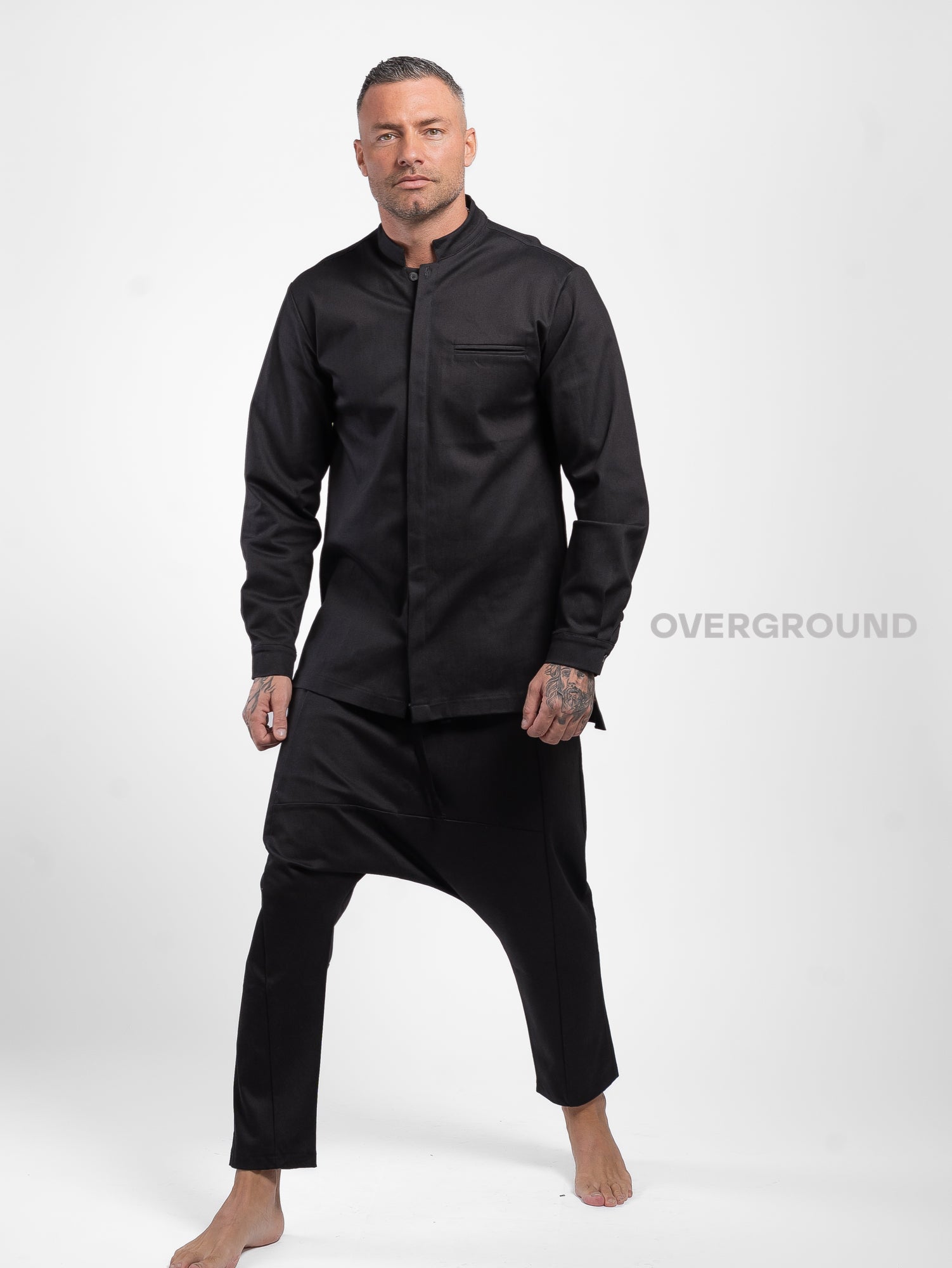 GIACCA COLLO COREANA CON ABBOTTONATURA COPERTA - OVERGROUND STORE