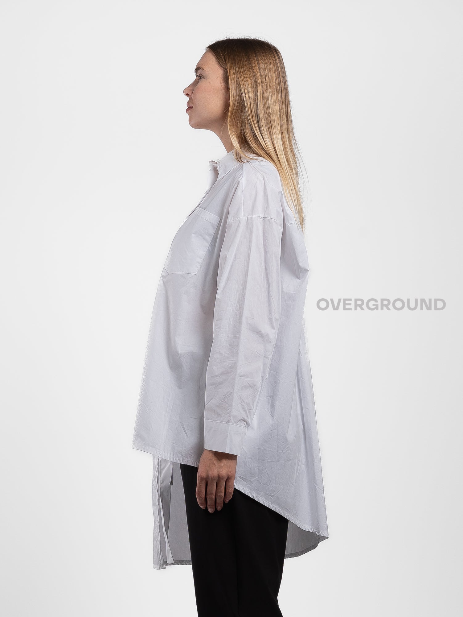 CAMICIA ASIMMETRICA CON SPACCO DAVANTI - OVERGROUND STORE