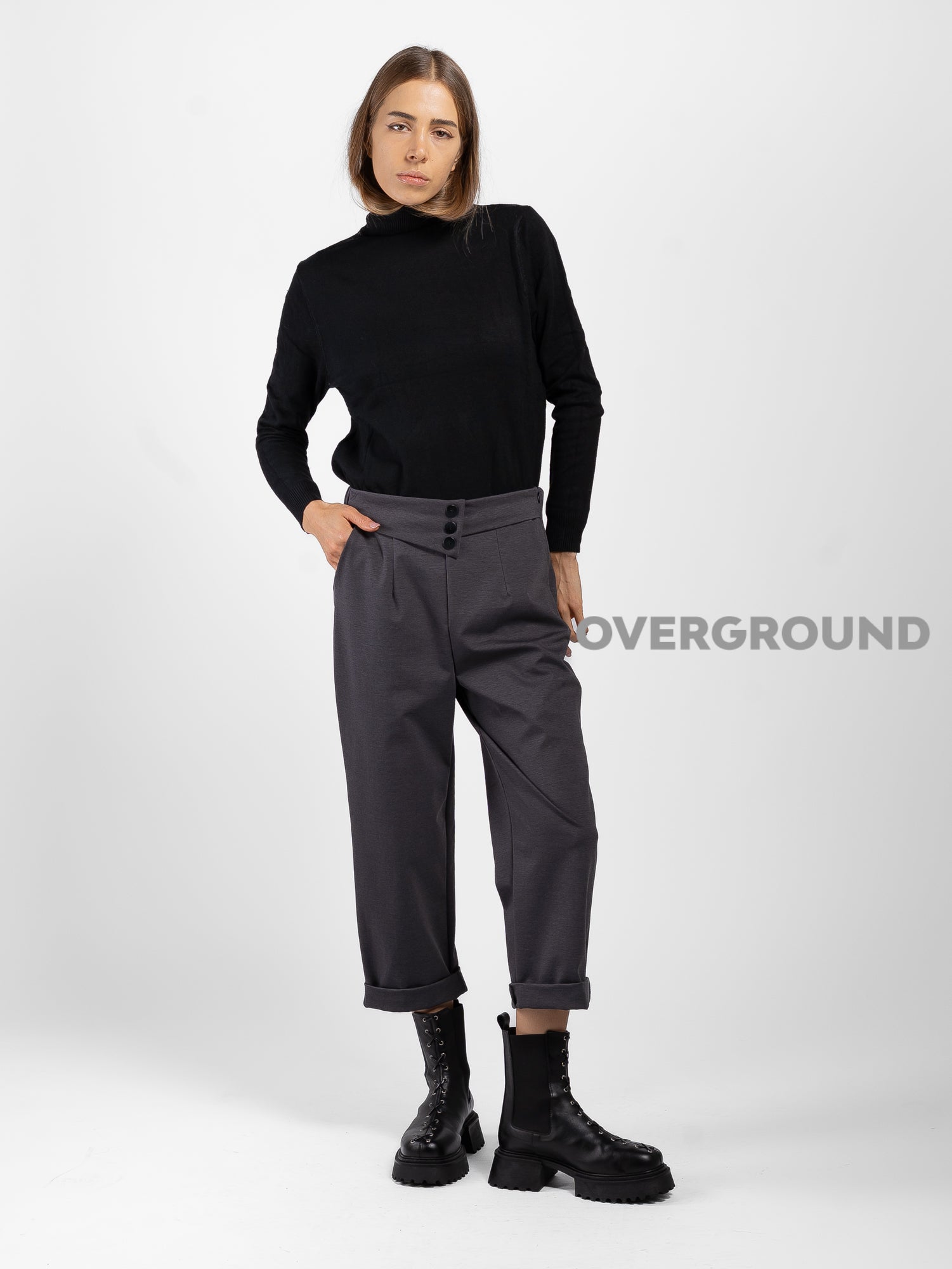 REGULAR LEG TROUSERS WITH BUTTONS