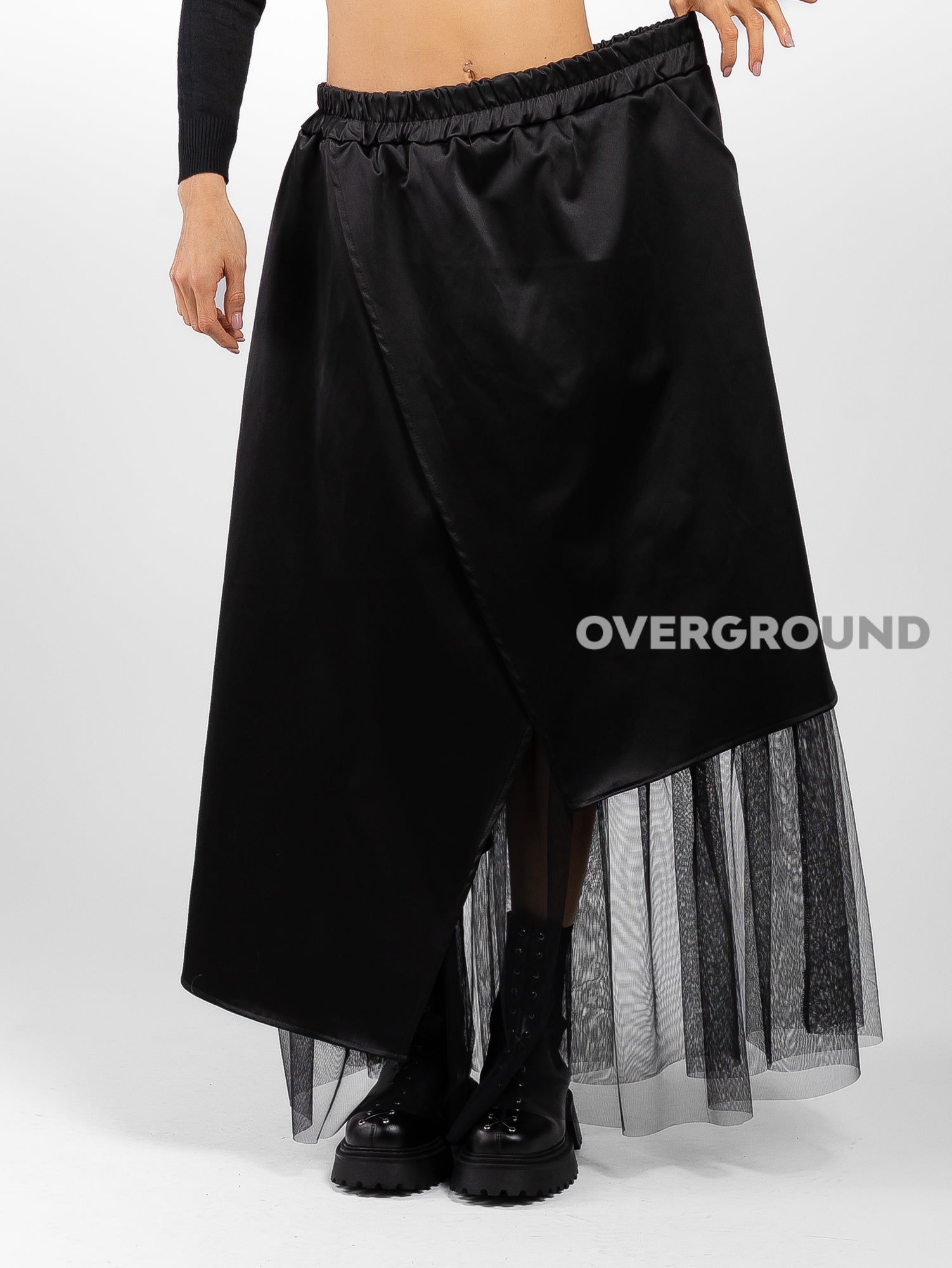 GONNA OVER DOPPIO TESSUTO CON TULLE