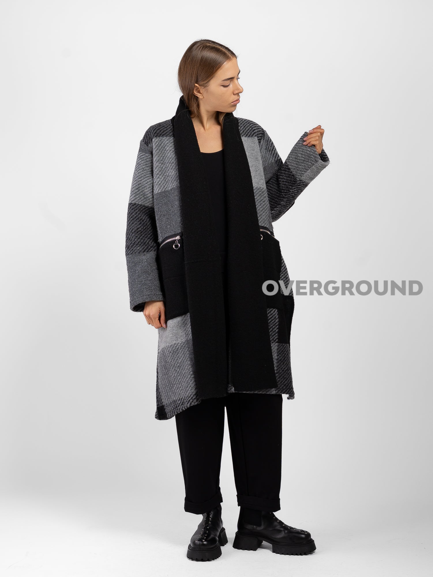 FANTASY DUSTER COAT WITH POCKETS AND ZIPPER