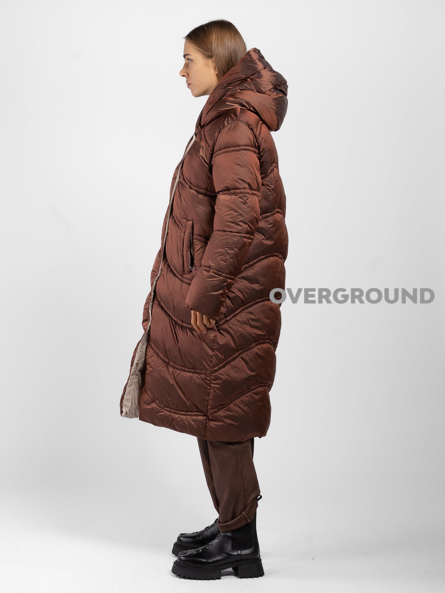 OVERSIZED DOWN JACKET WITH SHAWL COLLAR