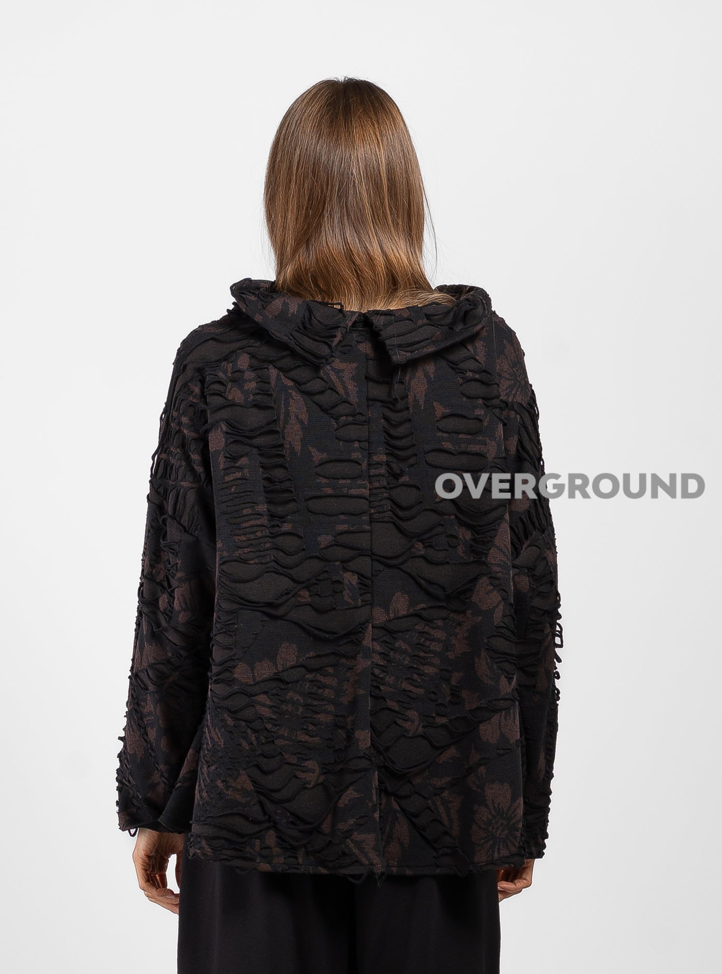 Blusa con collo a barca tessuto lavorato - OVERGROUND STORE