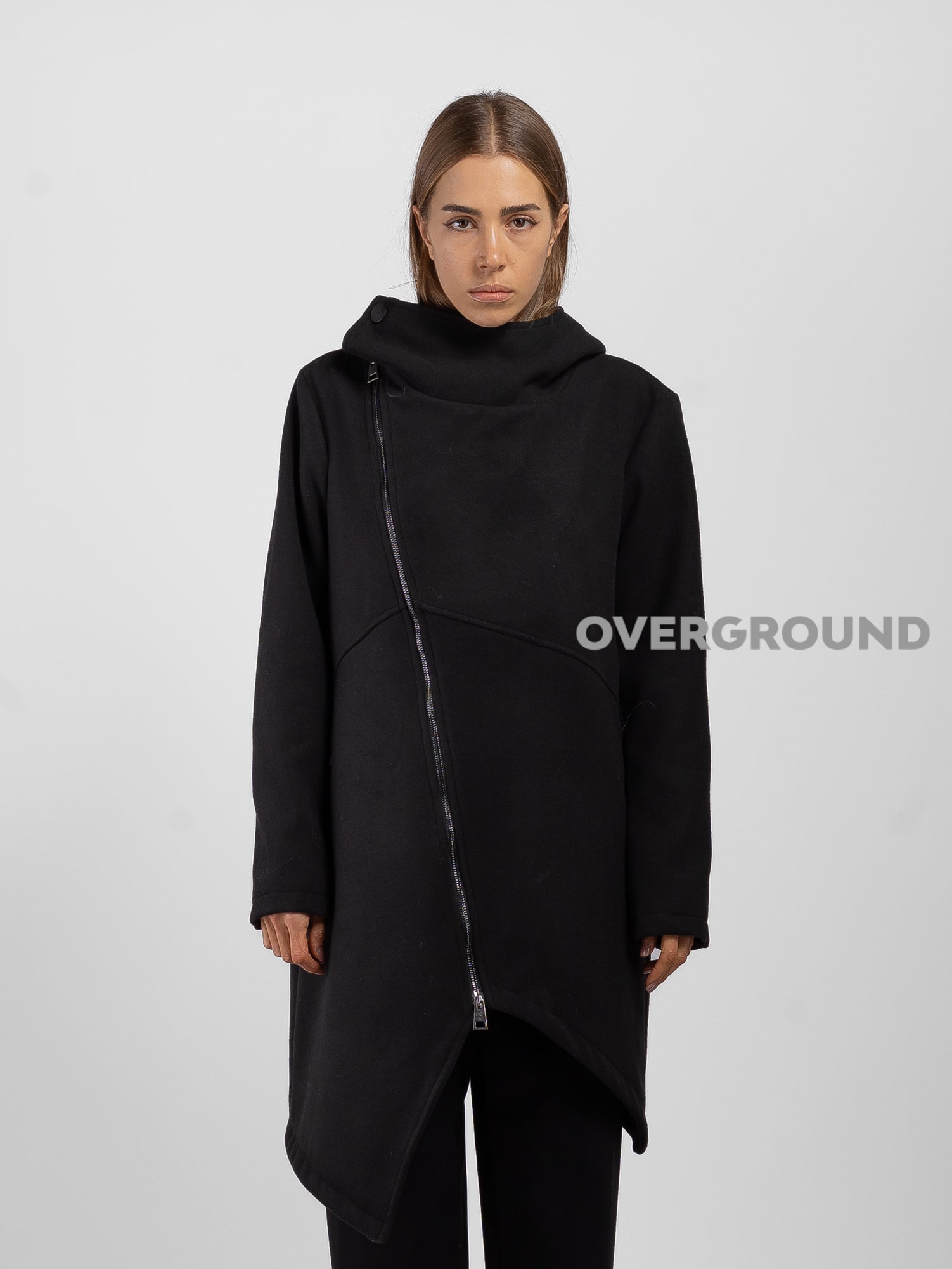 Jacket with cross zip and Z button closure