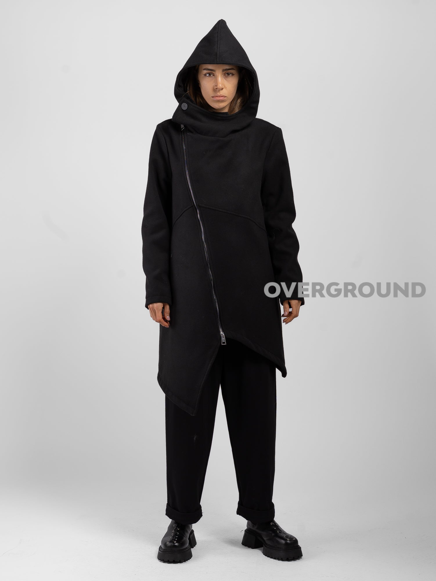 Jacket with cross zip and Z button closure