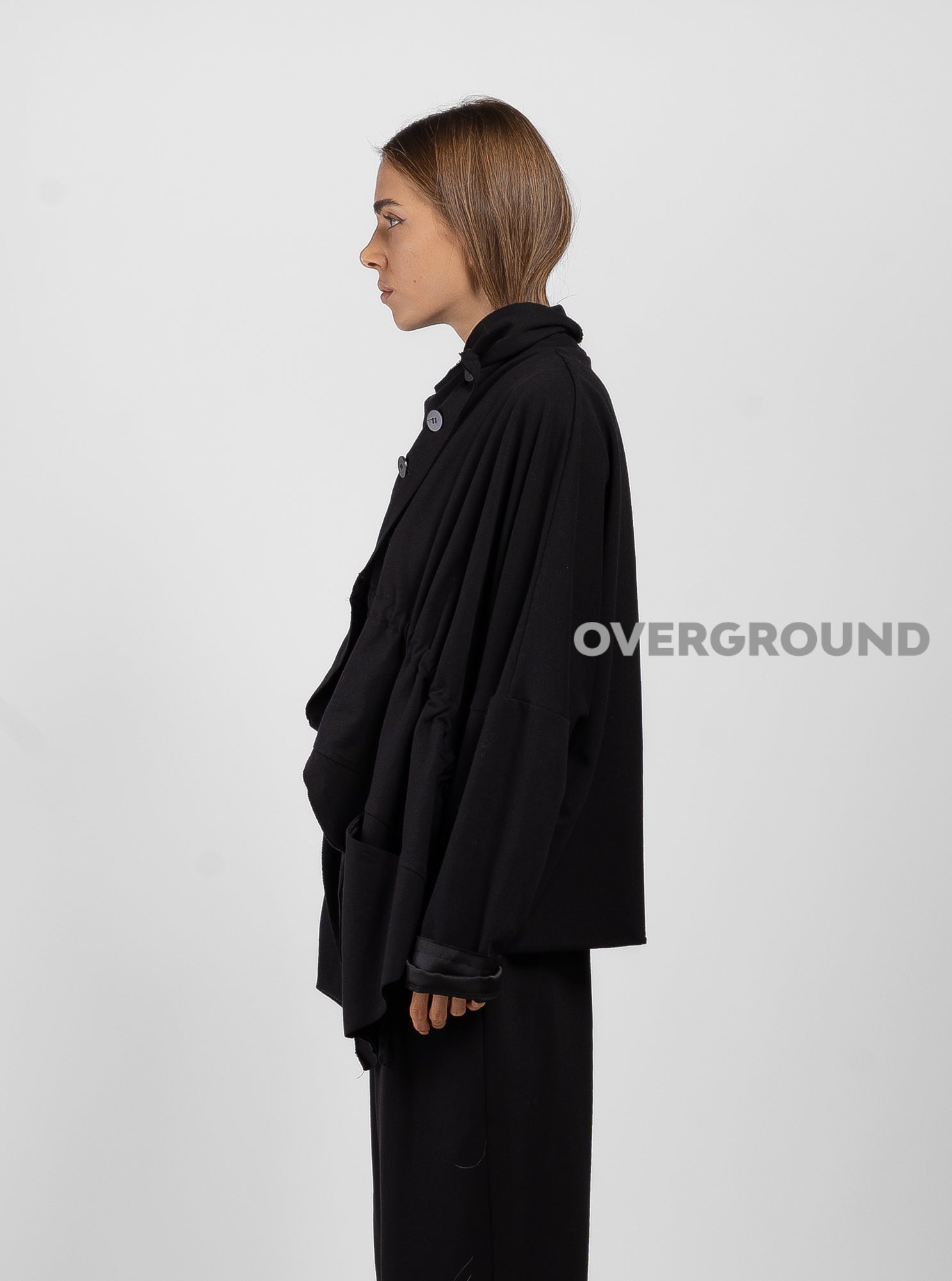 OVERSIZED DUSTER SWEATSHIRT WITH ASYMMETRIC BUTTONING