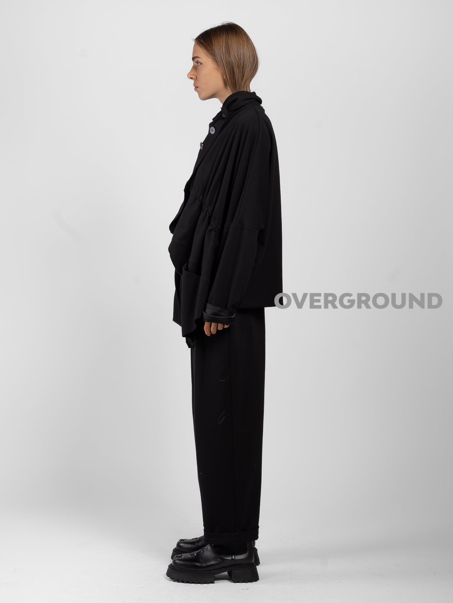 OVERSIZED DUSTER SWEATSHIRT WITH ASYMMETRIC BUTTONING