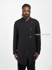 GIACCA CON ABBOTTONATURA TRASVERSALE TESS. LAVORATO