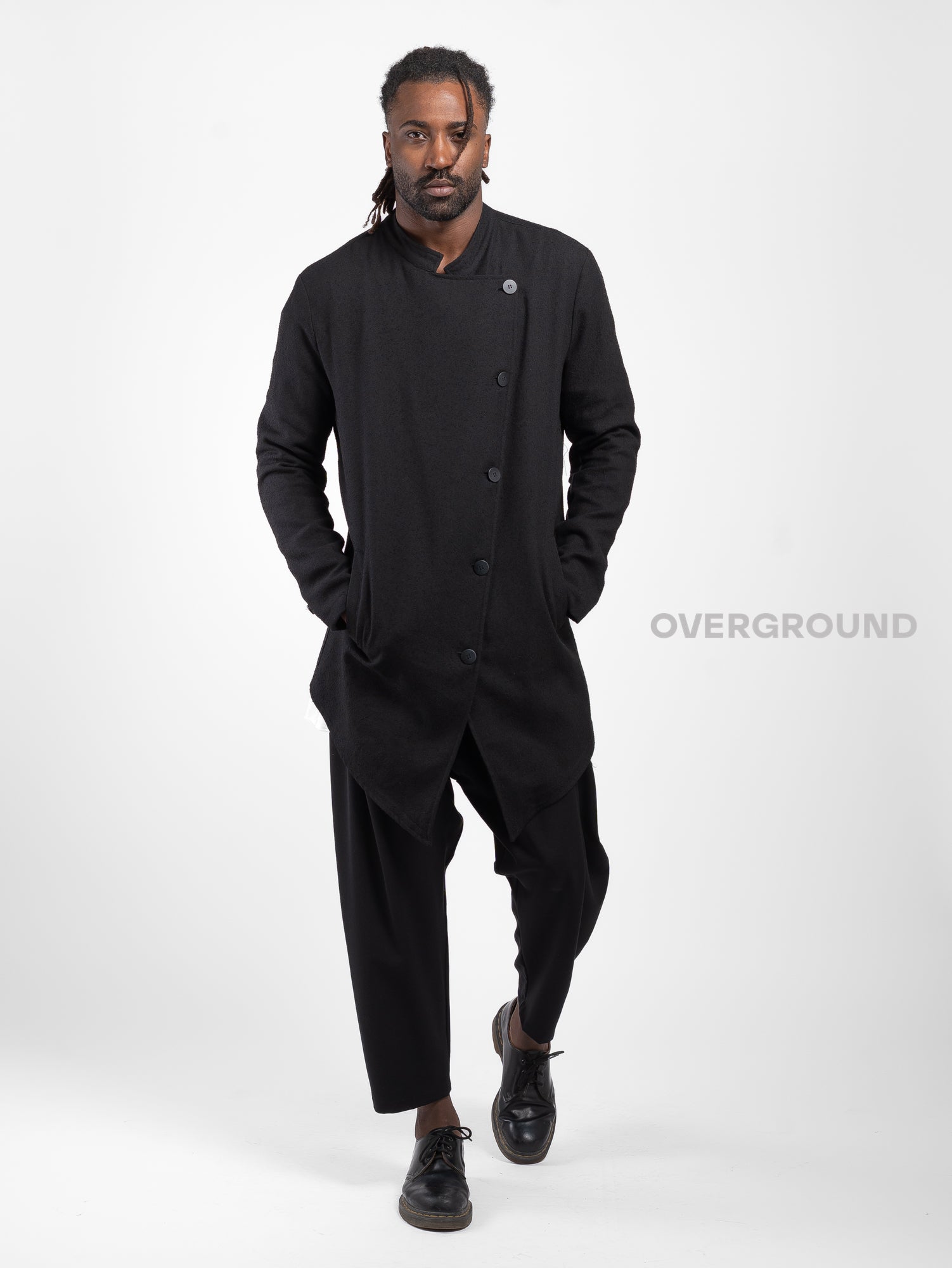 GIACCA CON ABBOTTONATURA TRASVERSALE TESS. LAVORATO - OVERGROUND STORE