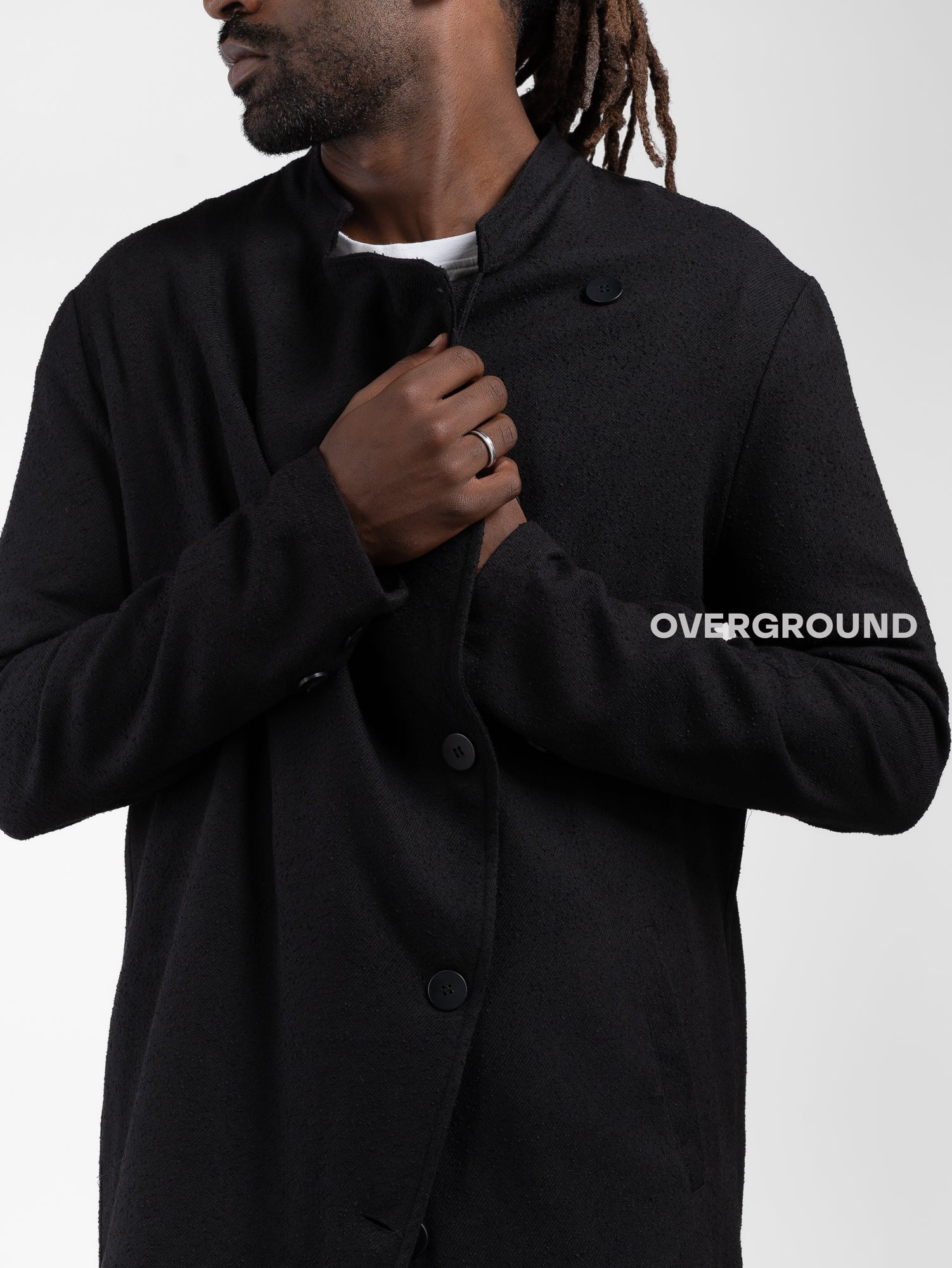 GIACCA CON ABBOTTONATURA TRASVERSALE TESS. LAVORATO - OVERGROUND STORE