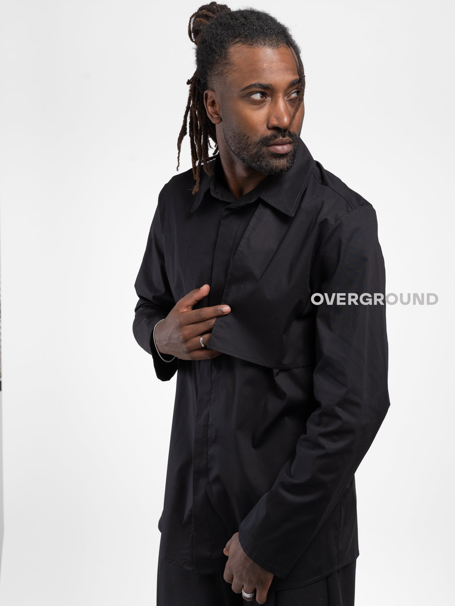 CAMICIA OVER CON BOTTONI COPERTI - OVERGROUND STORE