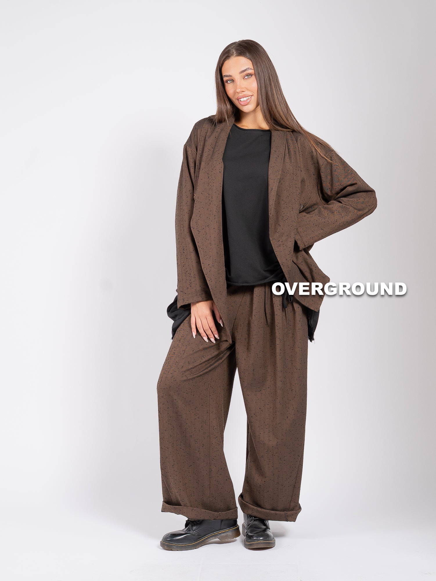 PANTALONE OVER GAMBULE LARGO CON RIPRESA LATERALE
