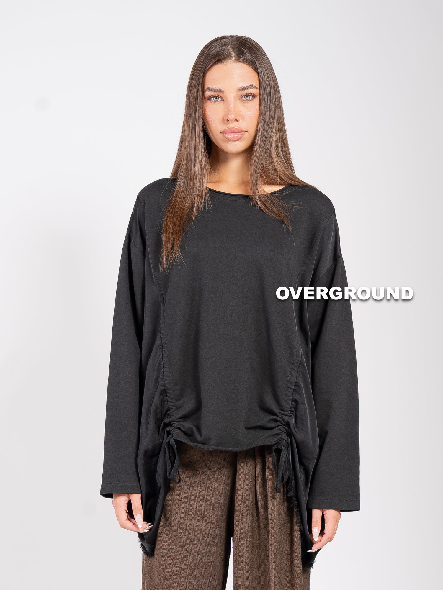 MAGLIA OVER DOPPIO TESSUTO CON RIPRESE