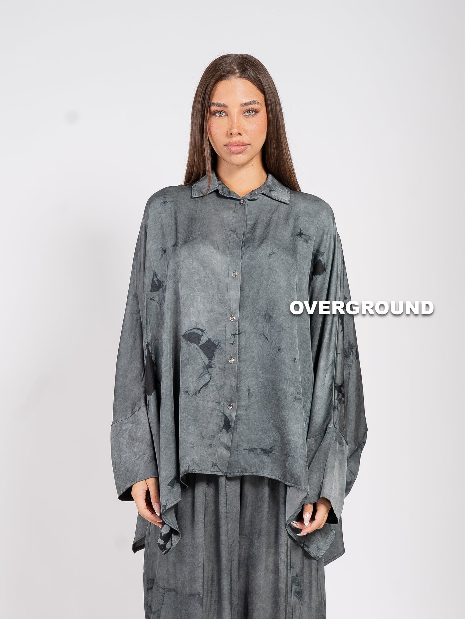CAMICIA OVER LUNGA FANTASIA MANICA LARGA