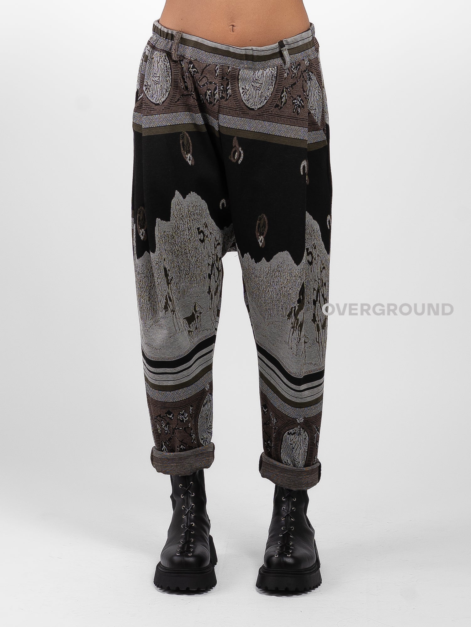 PANTALONE CAVALLO BASSO IN FANTASIA GIAPPONESE - OVERGROUND STORE