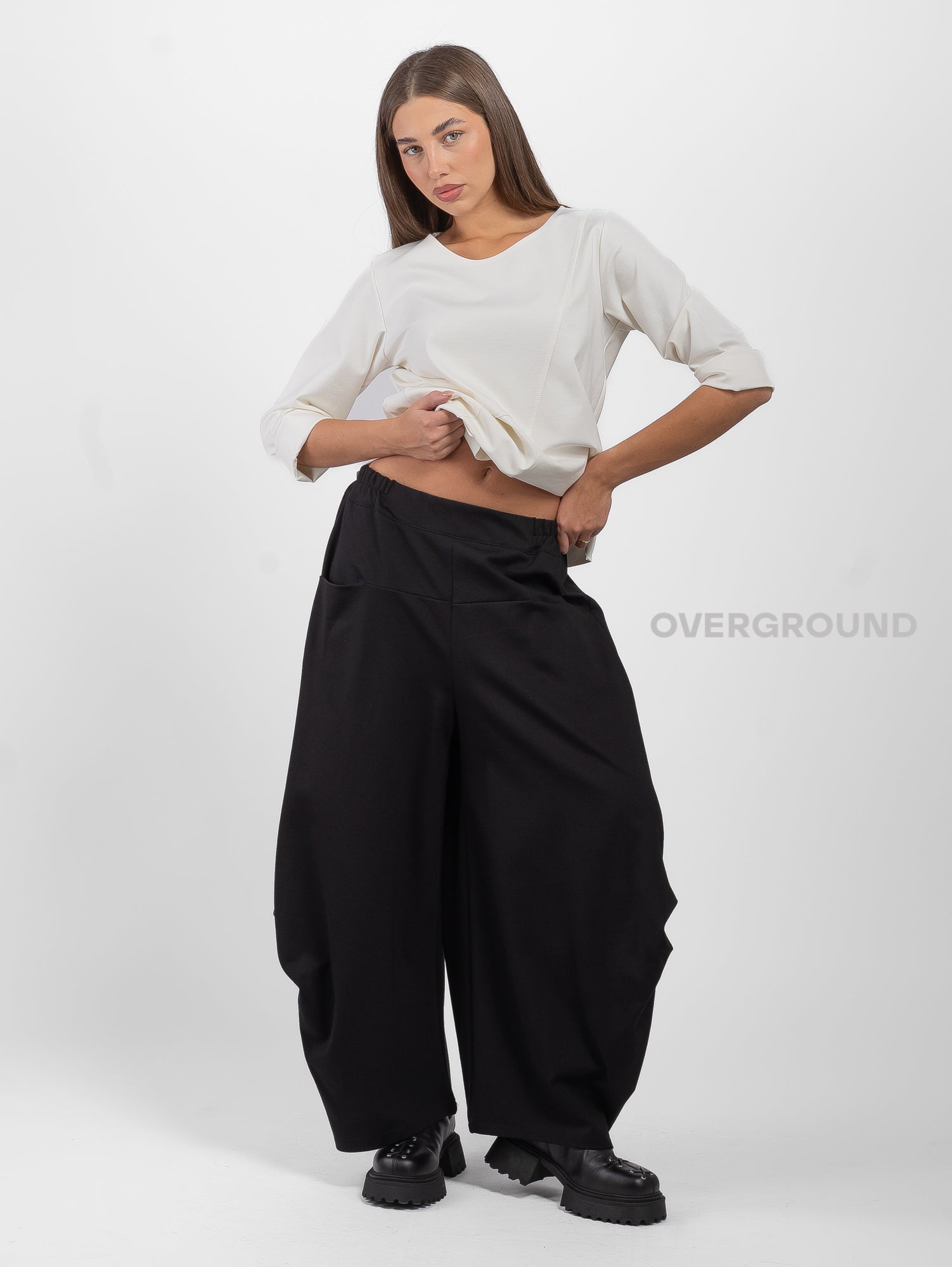 PANTALONE GAMBULE LARGO CON TASCHE FRONTALI - OVERGROUND STORE