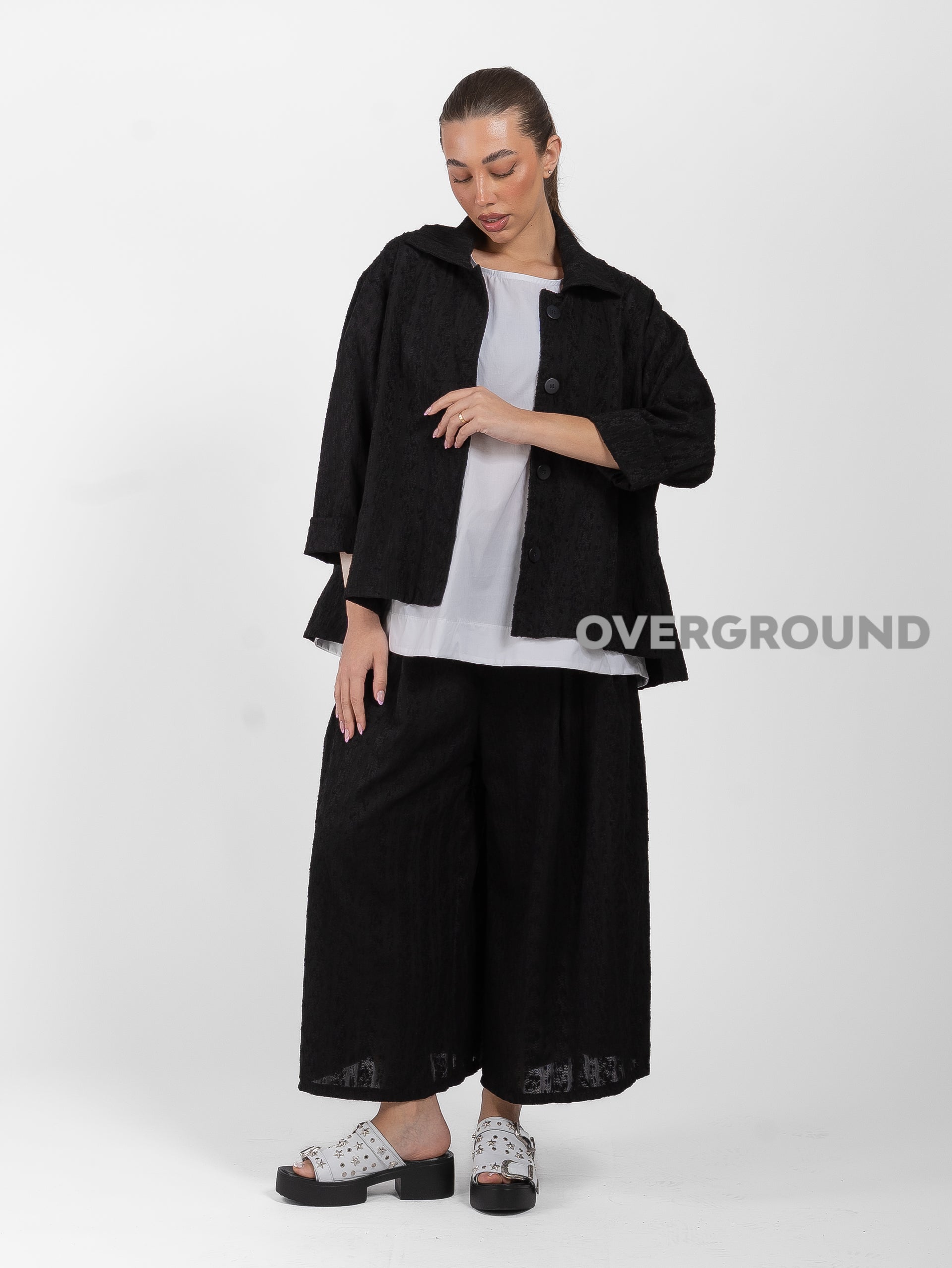 GIACCA CORTA OVER TESSUTO LAVORATO - OVERGROUND STORE