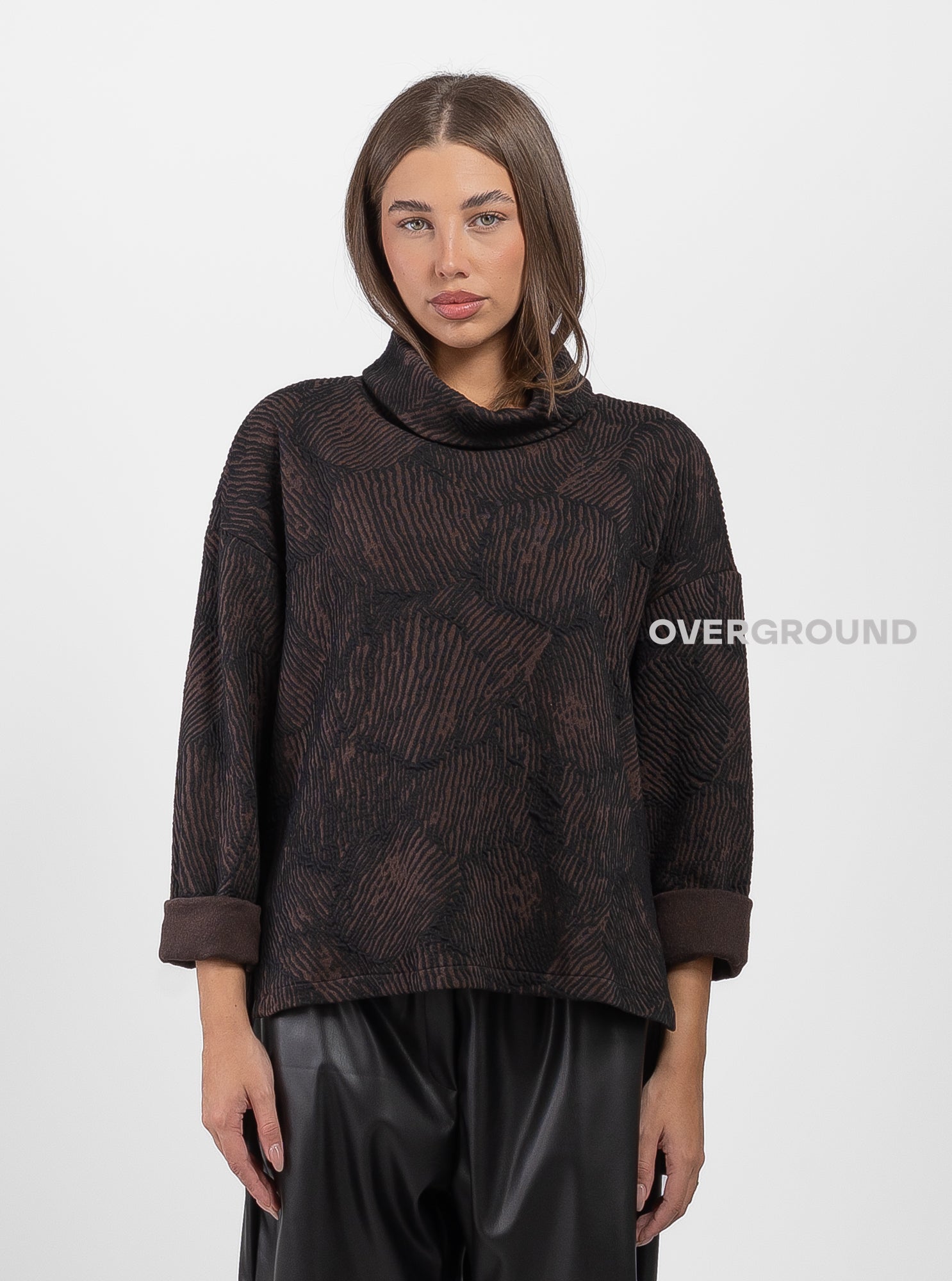 MAGLIA COLLO A BARCA TESSUTO LAVORATO - OVERGROUND STORE